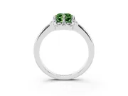 Cushion Cut Petal Halo Engagement Ring Setting for a Fancy Green Lab-Grown Diamond | Sterling Silver