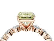 Radiant Cut Graduated Side Stone Engagement Ring Setting for a Fancy Yellow Lab-Grown Diamond | Rose Gold