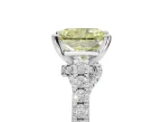 Radiant Cut Pavé Solitaire Engagement Ring Setting for a Fancy Yellow Lab-Grown Diamond | Crossover Gallery | White Gold
