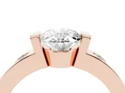 Oval Tension Style Engagement Ring Setting | Flush Set Accents | Rose Gold