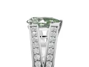 Pear-Shaped Split Shank Pavé Engagement Ring Setting for a Fancy Green Lab-Grown Diamond | Platinum