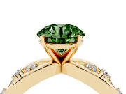 Round Loop Engagement Ring Setting for a Fancy Green Lab-Grown Diamond | Yellow Gold