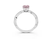 Oval Twisted Solitaire Engagement Ring Setting for a Fancy Pink Lab-Grown Diamond | Sterling Silver