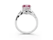 Asscher Cut Twisted Bypass Engagement Ring Setting for a Fancy Pink Lab-Grown Diamond | White Gold