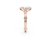 Marquise Floral Solitaire Engagement Ring Setting | Sculpted Leaf Shoulders | Rose Gold