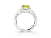 Asscher Cut Floral Pavé Engagement Ring Setting for a Fancy Yellow Lab-Grown Diamond | Platinum