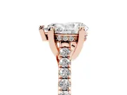 Pear-Shaped Hidden Halo Pave Engagement Ring Setting | Claw Prongs | Rose Gold