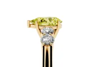 Pear-Shaped 5 Stone Engagement Ring Setting for a Fancy Yellow Lab-Grown Diamond | Yellow Gold