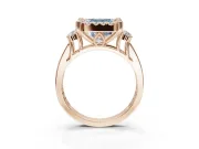 Asscher Cut Halo Engagement Ring Setting for a Fancy Blue Lab-Grown Diamond | Graduated Channel Band | Rose Gold