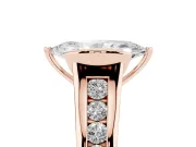 Marquise Half Bezel Solitaire Engagement Ring Setting | Graduated Channel Band | Rose Gold