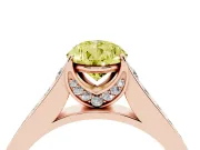 Pear-Shaped Graduated Pavé Engagement Ring Setting for a Fancy Yellow Lab-Grown Diamond | Rose Gold