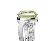 Asscher Cut Bypass Solitaire Engagement Ring Setting for a Fancy Yellow Lab-Grown Diamond | Pavé Strands | White Gold