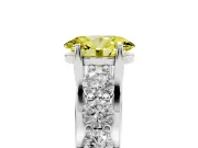 Oval Graduated Engagement Ring Setting for a Fancy Yellow Lab-Grown Diamond | Platinum
