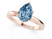 Pear-Shaped Plain Engagement Ring Setting for a Fancy Blue Lab-Grown Diamond | Rose Gold