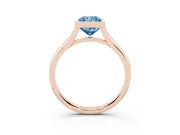 Radiant Cut Bezel Engagement Ring Setting for a Fancy Blue Lab-Grown Diamond | Rose Gold