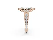 Marquise Halo Engagement Ring Setting for a Fancy Green Lab-Grown Diamond | Graduated Channel Band | Rose Gold