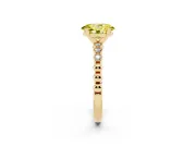 Oval Beaded Solitaire Engagement Ring Setting for a Fancy Yellow Lab-Grown Diamond | Yellow Gold