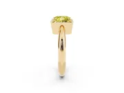Fancy Yellow Princess Cut Diamond Halo Engagement Ring Set in Yellow gold with Plain Split Shank and Prong Setting