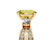 Oval Three-Stone Twist Engagement Ring Setting for a Fancy Yellow Lab-Grown Diamond | Yellow Gold