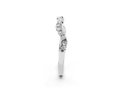 Round Lab-Grown Diamond Wavy Curved Pavé Wedding Band | Shared Prongs | Sterling Silver