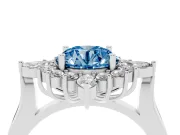 Round Engagement Ring Setting for a Fancy Blue Lab-Grown Diamond | Platinum - Design NV-24790