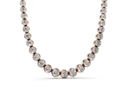 Round Lab-Grown Diamond Graduated Bezel Tennis Necklace | Close-Set Bezels | Rose Gold