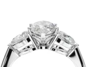 Marquise Three-Stone Engagement Ring Setting | Pear Side Stones | Platinum