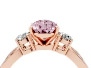 Pear-Shaped Three-Stone Twist Engagement Ring Setting for a Fancy Pink Lab-Grown Diamond | Rose Gold