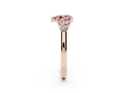 Pear-Shaped 5 Stone Engagement Ring Setting for a Fancy Pink Lab-Grown Diamond | Rose Gold