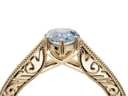 Pear-Shaped Vintage Engagement Ring Setting for a Fancy Blue Lab-Grown Diamond | Yellow Gold - Design NV-24644