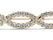Marquise Diamond Pavé Infinity Chain Bracelet Set in Yellow gold with Bezel Prong Setting