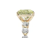 Radiant Cut Graduated Side Stone Engagement Ring Setting for a Fancy Yellow Lab-Grown Diamond | Yellow Gold