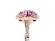Round Halo Engagement Ring Setting for a Fancy Pink Lab-Grown Diamond | Rose Gold - Design NV-24729