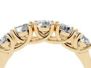 Five-Stone Round Diamond Wedding Band Set in Yellow gold with Prong Setting