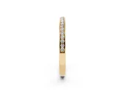 Round Lab-Grown Diamond Pavé Half Eternity Wedding Band | Raised Side Walls | Yellow Gold