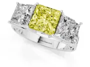 Princess Cut Engagement Ring Setting for a Fancy Yellow Lab-Grown Diamond | Sterling Silver - Design NV-24920