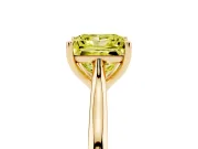 Fancy Yellow Princess Cut Diamond Solitaire Ring Set in Yellow gold with Cathedral Band and Prong Setting