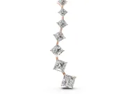 Princess Cut Lab-Grown Diamond Graduated Curve Drop Necklace | Set on Point | Rose Gold