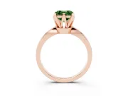 Asscher Cut Tapered Solitaire Engagement Ring Setting for a Fancy Green Lab-Grown Diamond | Claw Prong Head | Rose Gold