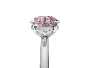 Round Hidden Halo Ring Setting for a Fancy Pink Lab-Grown Diamond | Sterling Silver