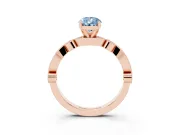 Pear-Shaped Vintage Milgrain Engagement Ring Setting for a Fancy Blue Lab-Grown Diamond | Rose Gold