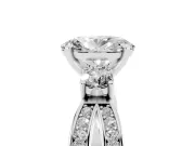 Three-Stone Oval Cut Diamond Twist Band Ring Set in Silver with Pavé Accents and Prong Setting