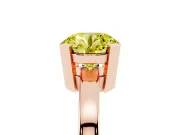 Fancy Yellow Round Cut Diamond Solitaire Ring Set in Rose gold with Prong Head and Smooth Polished Band