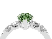 Marquise Five Stone Engagement Ring Setting for a Fancy Green Lab-Grown Diamond | White Gold