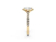 Radiant Cut Floral Petal Engagement Ring Setting | Petal Accents | Yellow Gold