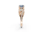 Cushion Cut Swirl Engagement Ring Setting for a Fancy Blue Lab-Grown Diamond | Rose Gold