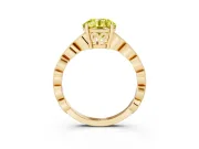 Round Milgrain Solitaire Engagement Ring Setting for a Fancy Yellow Lab-Grown Diamond | Yellow Gold
