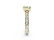 Asscher Cut Domed Pavé Engagement Ring Setting for a Fancy Yellow Lab-Grown Diamond | Yellow Gold