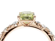 Emerald Cut Graduated Solitaire Engagement Ring Setting for a Fancy Yellow Lab-Grown Diamond | Rose Gold