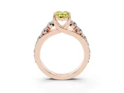 Oval Graduated Engagement Ring Setting for a Fancy Yellow Lab-Grown Diamond | Rose Gold